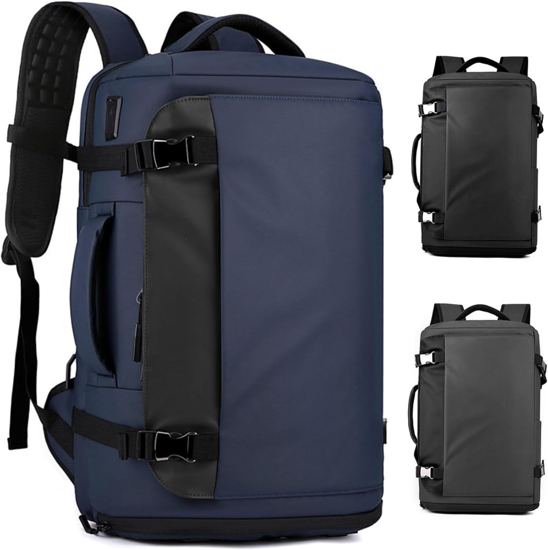 TrekPro 15" waterproof laptop backpack with convenient side-open access for quick packing & anti-theft.