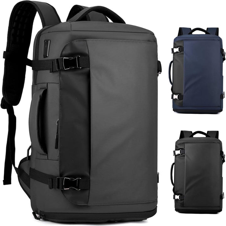 Organized interior of a 15" laptop travel backpack, multiple pockets for essentials & accessories.