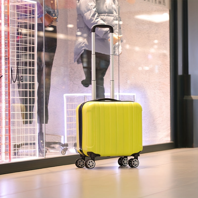 Stylish 18-inch colorful cabin suitcase, a lightweight carry-on with silent spinner wheels for short trips.