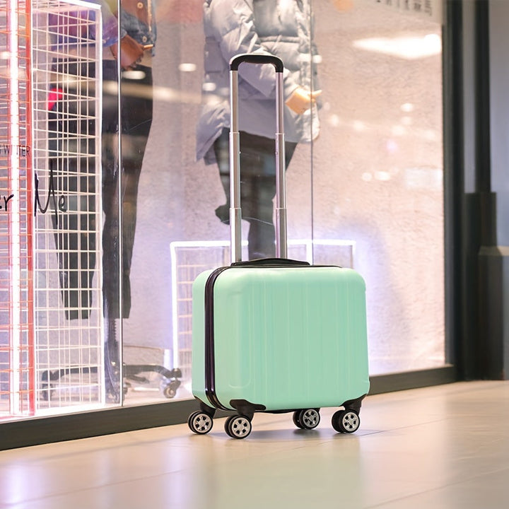 Sturdy 18-inch airline cabin suitcase featuring silent spinner wheels, perfect for smooth and quiet travel.
