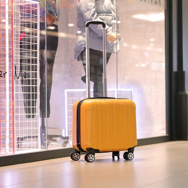Easy-to-maneuver 18-inch cabin suitcase with silent spinner wheels for stress-free airport and short trip travel.