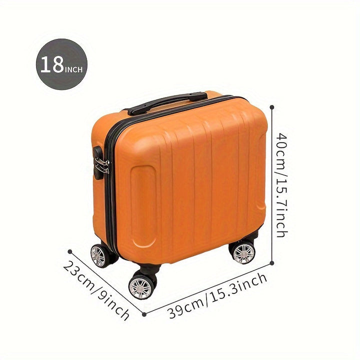 Modern 18-inch airline cabin suitcase, a lightweight travel bag with silent spinner wheels for efficient airport trips.