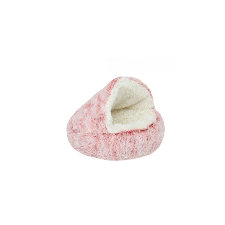 Versatile gray cat hideaway, a plush 2-in-1 pet bed that transforms from a cave to a cushion. Ideal for all cats.