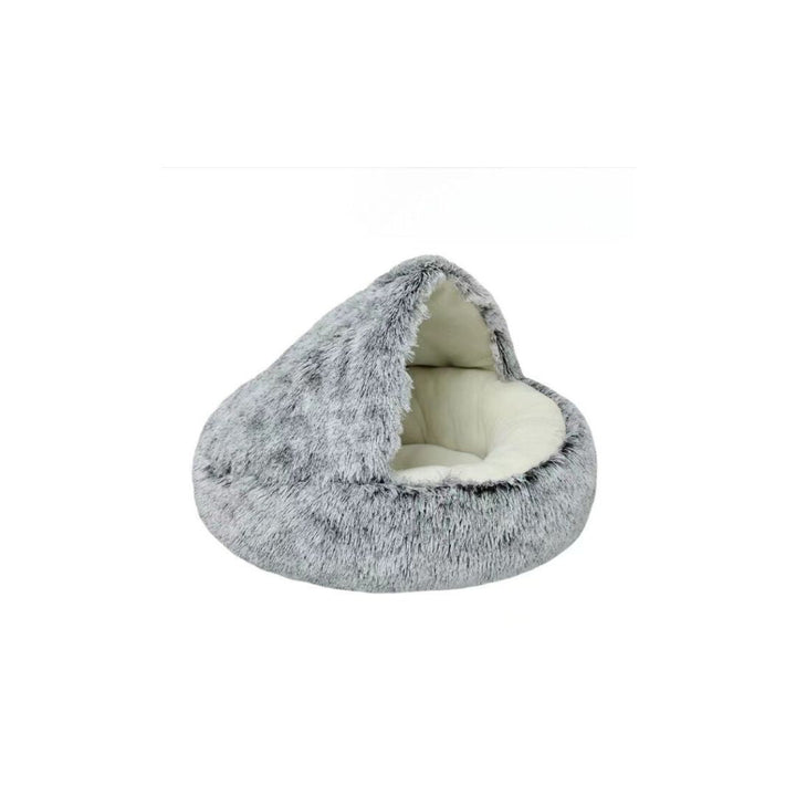 Comfortable unisex cat bed; a soft, plush cave design offering a secure and cozy space for your beloved pet.