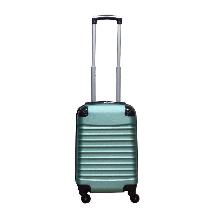 Matching 2-piece ABS hard-shell luggage set. Durable unisex suitcases for all your travel needs, with wheels.