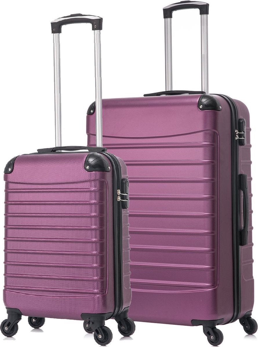 Stylish unisex 2-piece ABS luggage set, sturdy & lightweight for all travel needs.