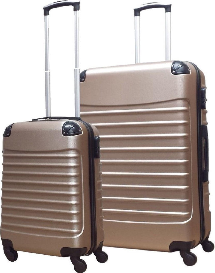 Spinner wheel hard shell ABS luggage set for smooth maneuverability on any trip.