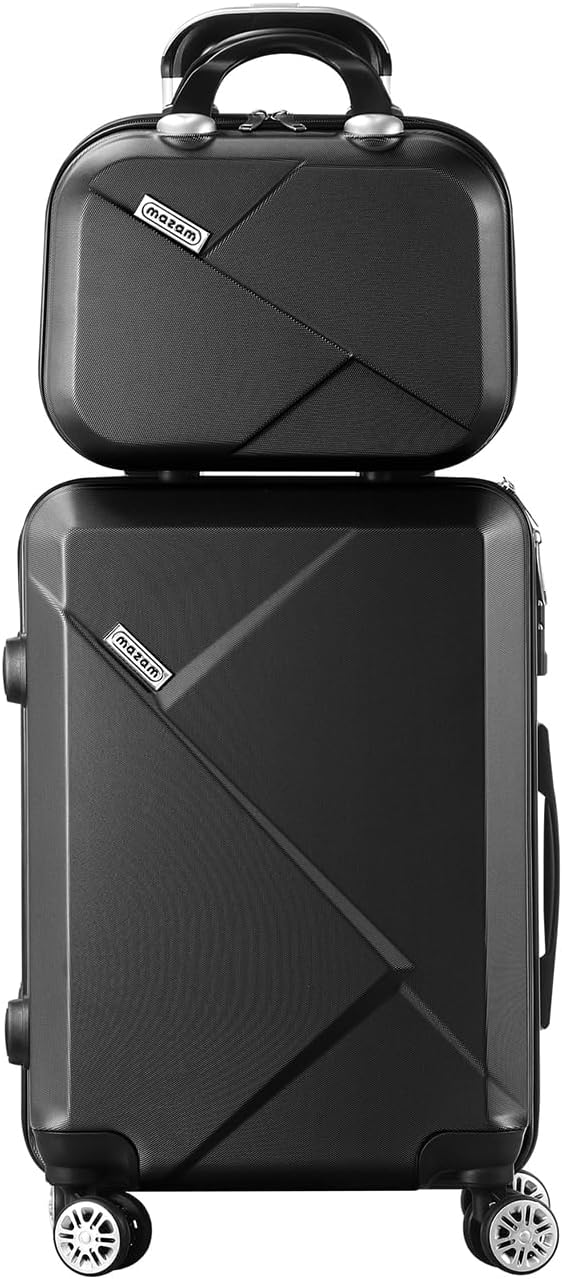 Stylish unisex 2-piece travel luggage set, durable ABS, TSA lock, and smooth spinner wheels.