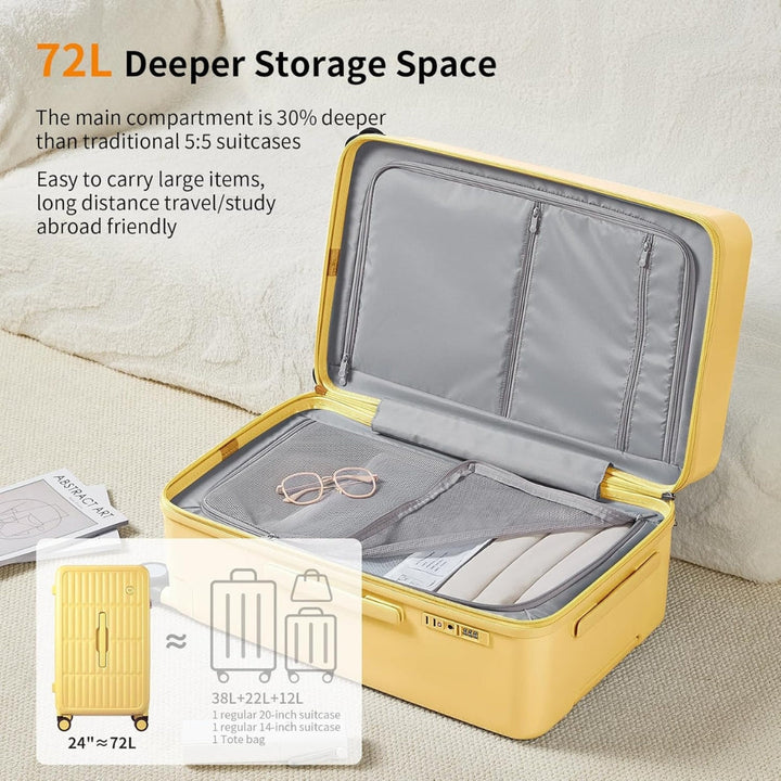 Sleek 20-inch airline-approved carry-on, unisex design, 3:7 split, perfect for efficient packing.