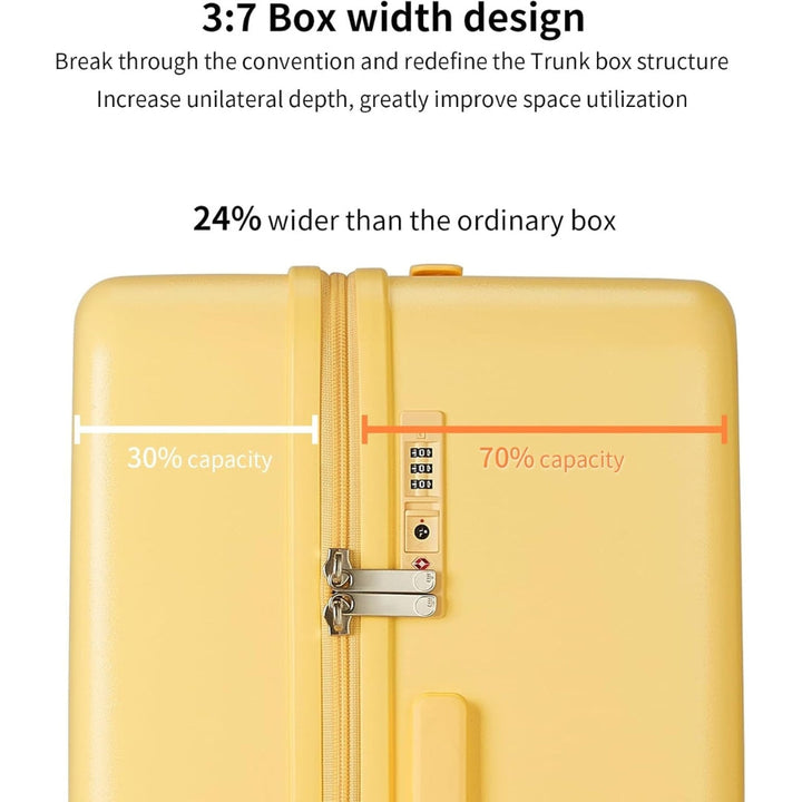 High-quality hard shell 20" carry-on luggage for hassle-free airline travel, featuring spinner wheels.