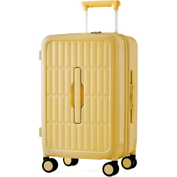 Compact 20-inch carry-on luggage for airline travel, featuring triple-layer PC shell & smooth spinner wheels.