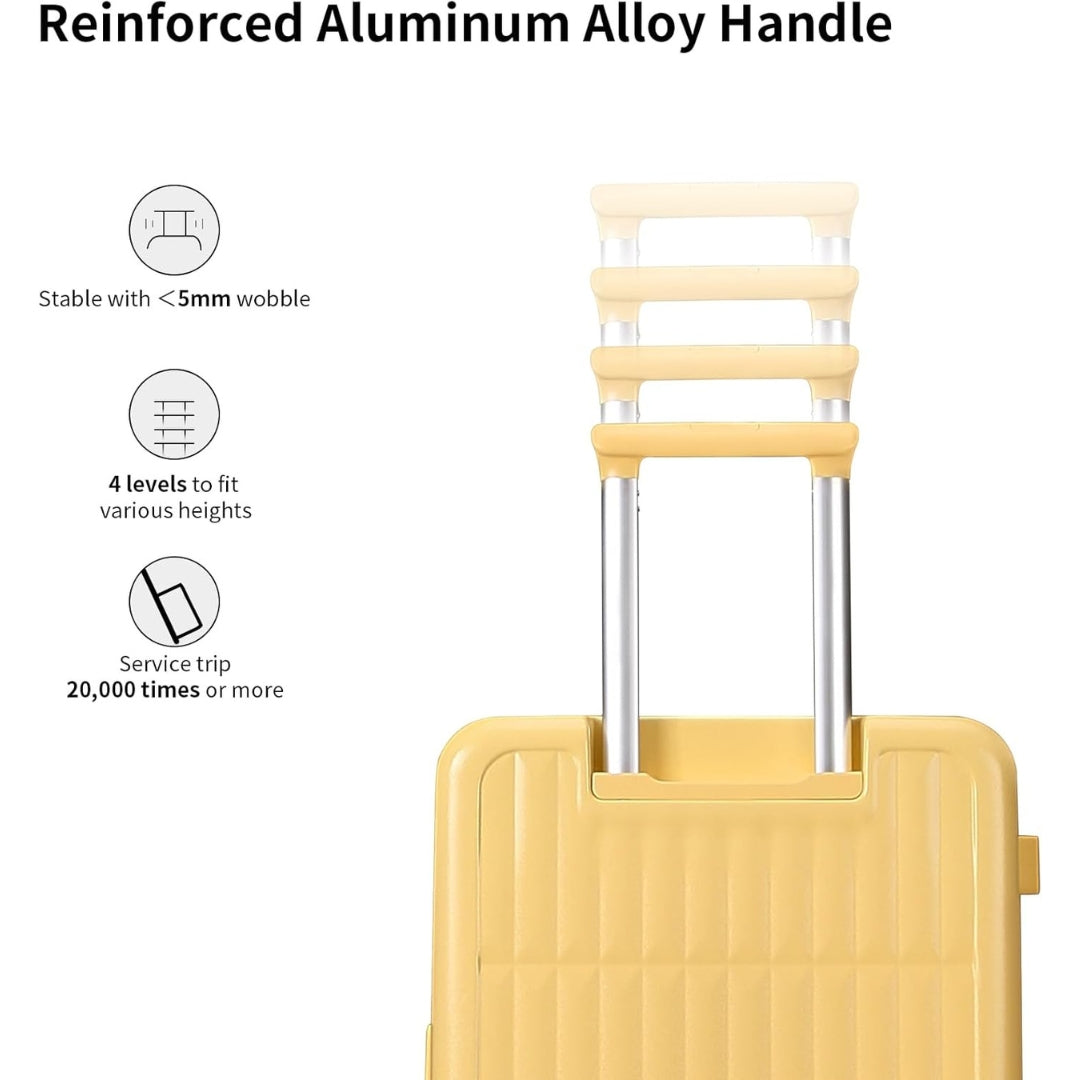 Efficient 20-inch carry-on with 3:7 split design, hard shell, and approved for all major airlines.