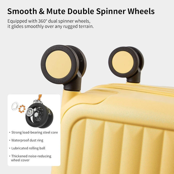 Versatile 20" airline-approved carry-on luggage, unisex, durable, with smooth spinner wheels.