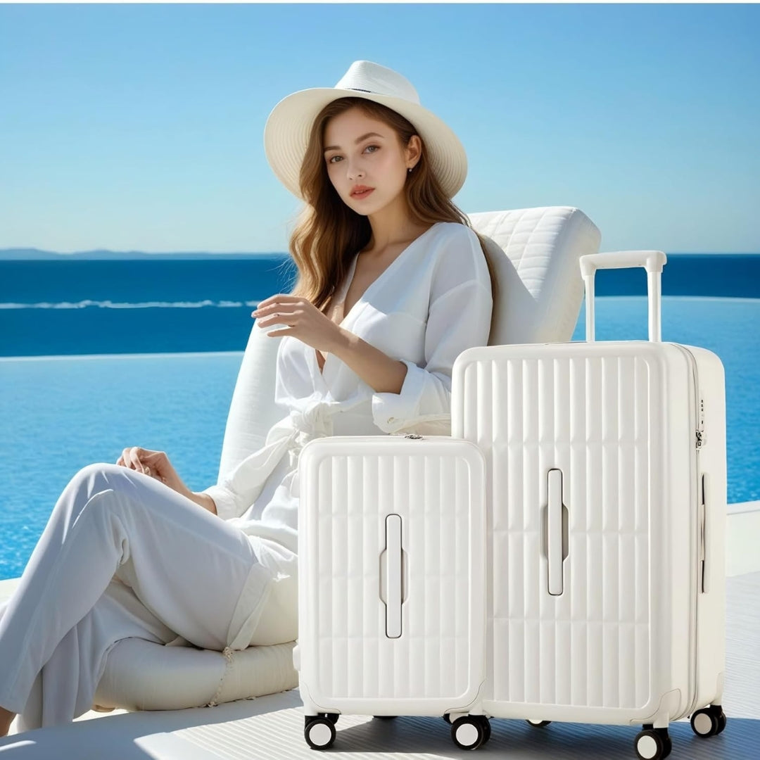Business travel carry-on luggage, 20-inch, with secure TSA lock, 3:7 split & durable hard shell.