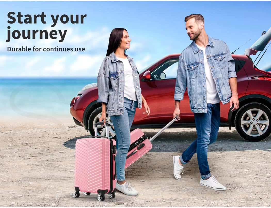 Rosemont compact hard shell carry-on suitcase with security lock & smooth spinner wheels for safe travel.