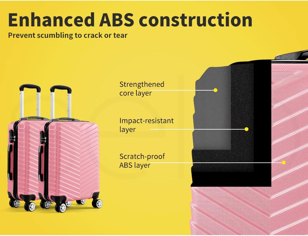 Lightweight Rosemont 20" hard shell carry-on luggage with 360° spinner wheels for easy maneuverability.