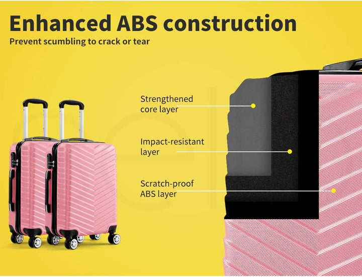 Lightweight Rosemont 20" hard shell carry-on luggage with 360° spinner wheels for easy maneuverability.