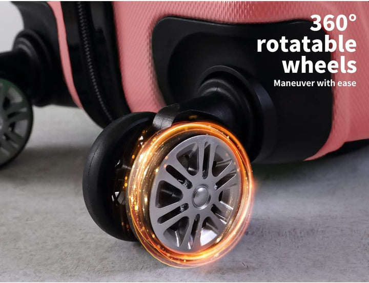 Rosemont 20" hard shell carry-on luggage with spinner wheels, perfect for weekend getaways & short trips.