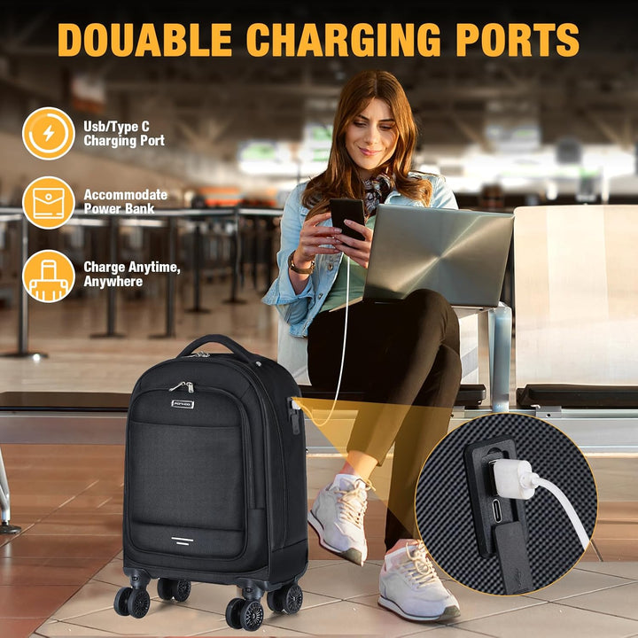 Unisex 30L rolling backpack with laptop compartment, water-resistant for business travel, school, or carry-on.