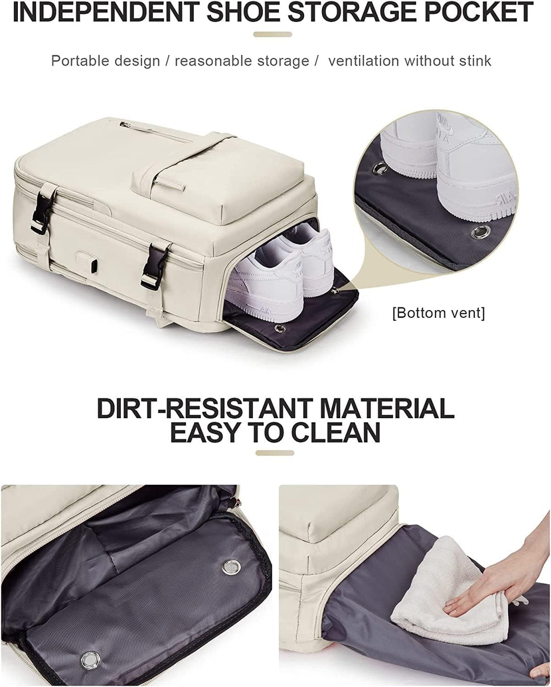 Spacious 40L travel backpack, anti-theft design, ideal for weekend trips & international travel.