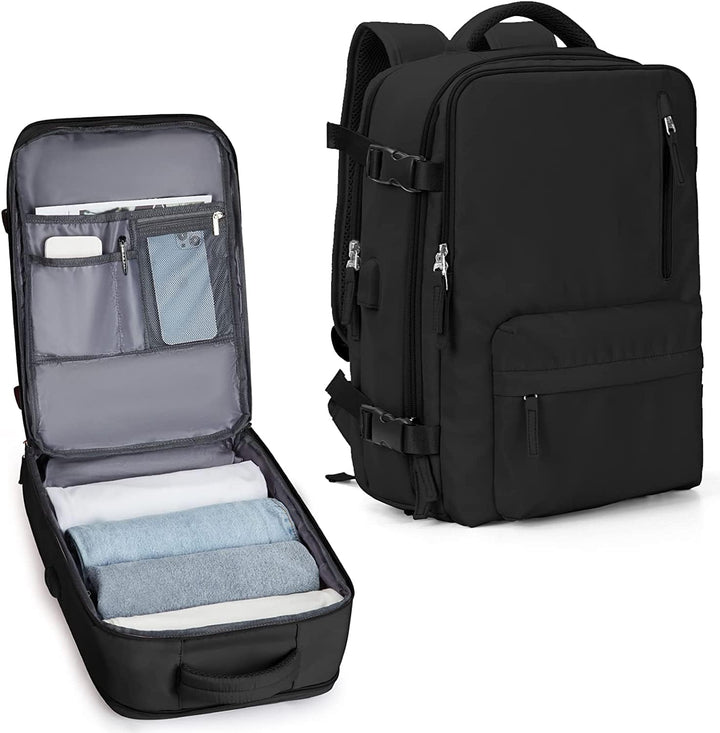 Close-up of the waterproof material and sturdy zippers on this unisex anti-theft travel backpack.