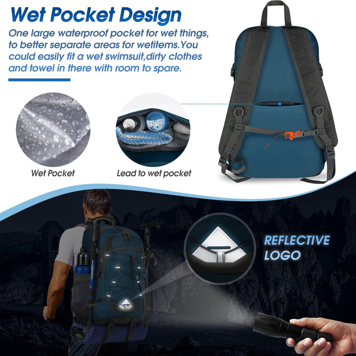 Unisex 40L hiking backpack, waterproof & lightweight for ultimate outdoor durability.