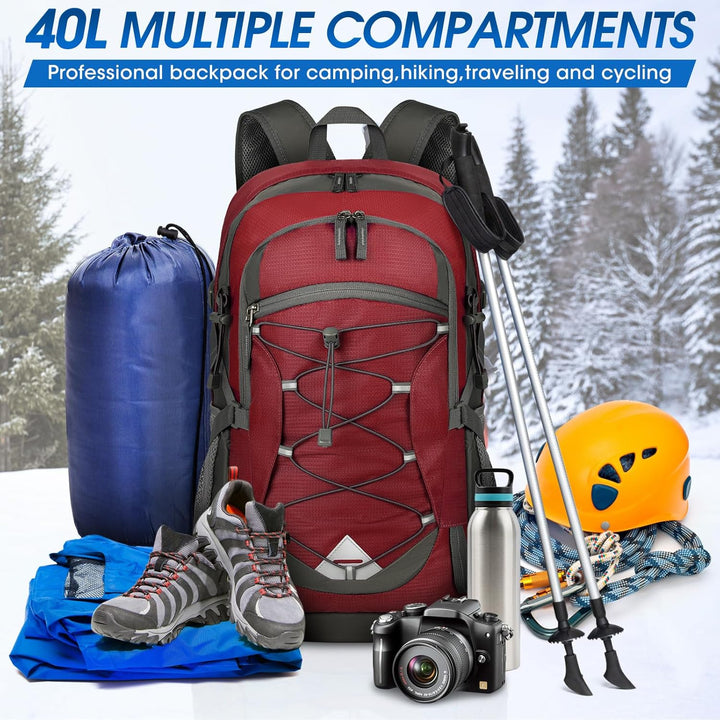 Durable & lightweight 40L waterproof hiking backpack for serious campers.