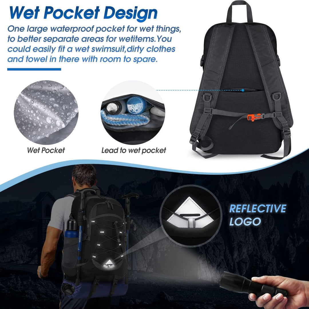 Unisex 40L packable waterproof backpack, perfect for any hiking or camping trip.