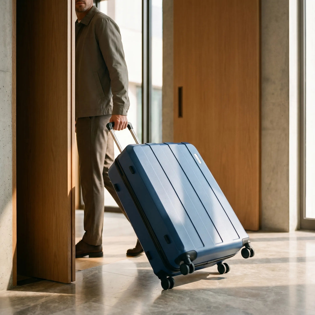 Unisex 5-piece hard shell luggage set with spinner wheels & TSA locks. Perfect for travel and vacation.