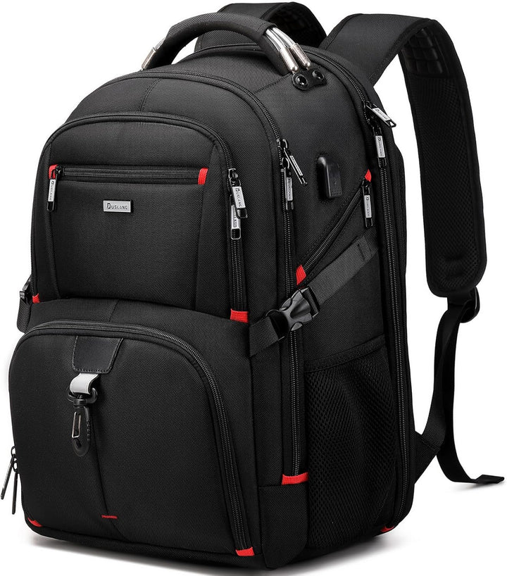 Extra large 50L travel backpack, unisex, ideal for business travel. Water-resistant with integrated laptop compartment.