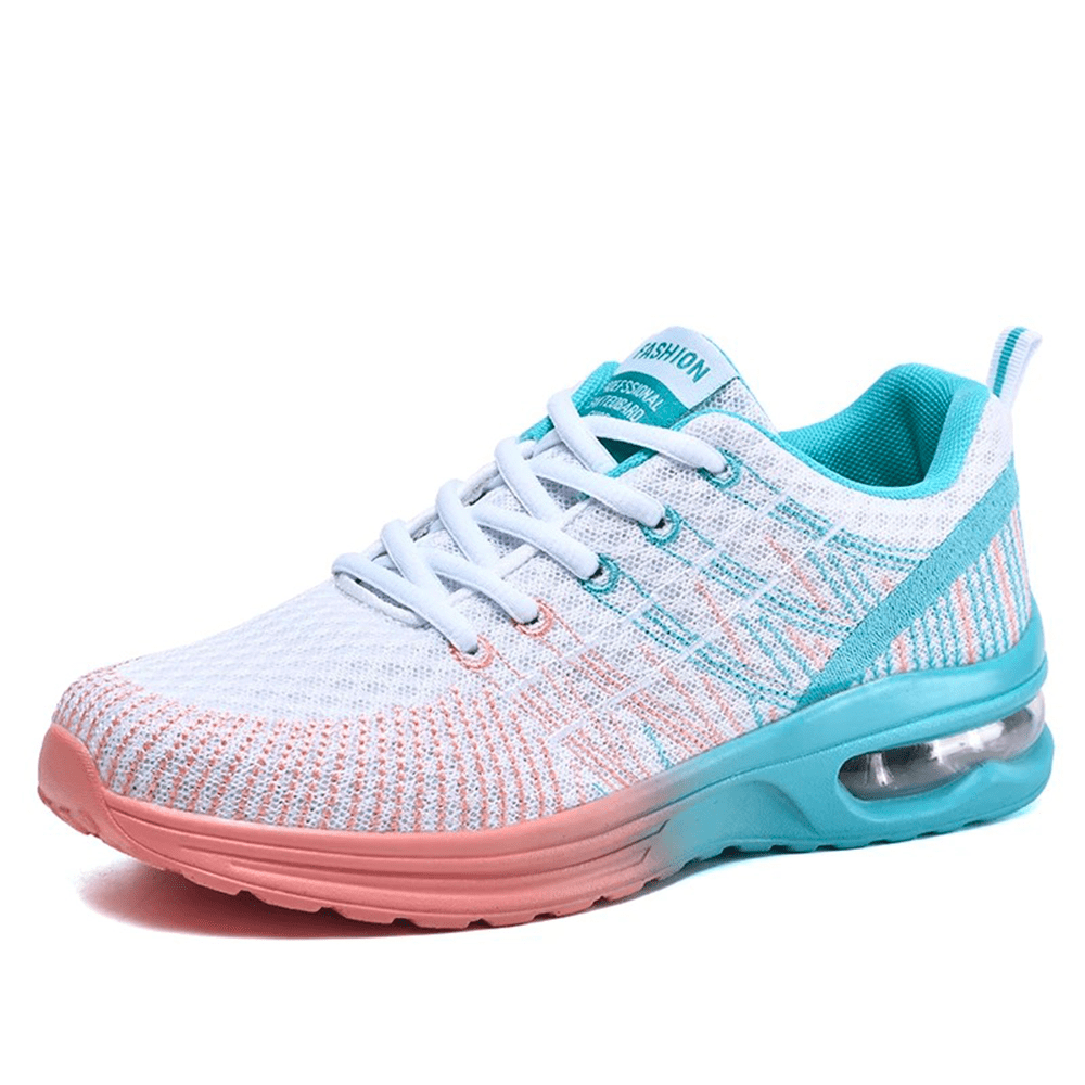 Unisex active knit running shoes with cushioned air sole for lightweight comfort and everyday athletic wear.