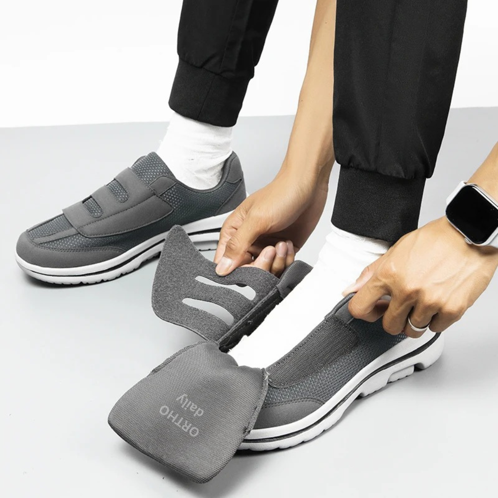 Hook and loop unisex comfort shoes, adjustable for diabetic and swollen feet. Plush support for daily wear.