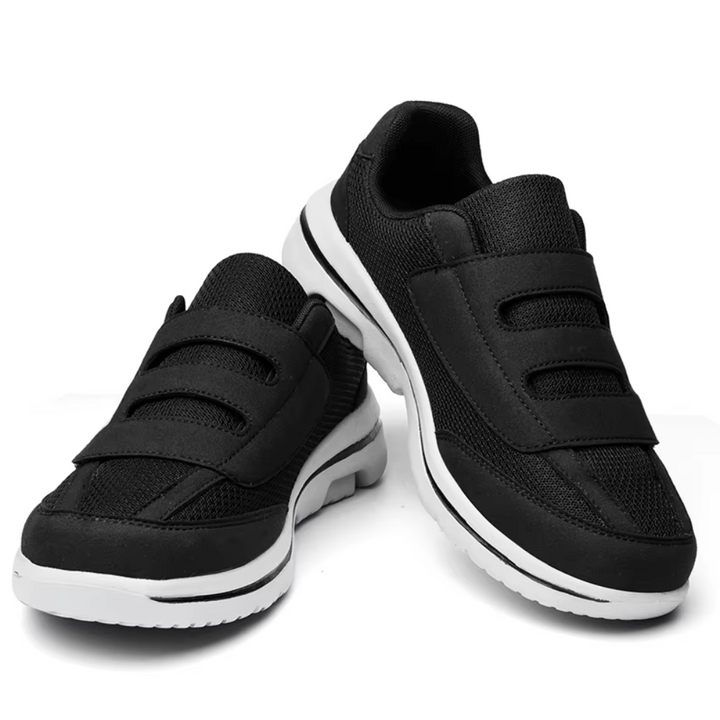 Custom fit unisex diabetes shoes with adjustable straps. Designed for foot health, comfort, and swollen foot relief.