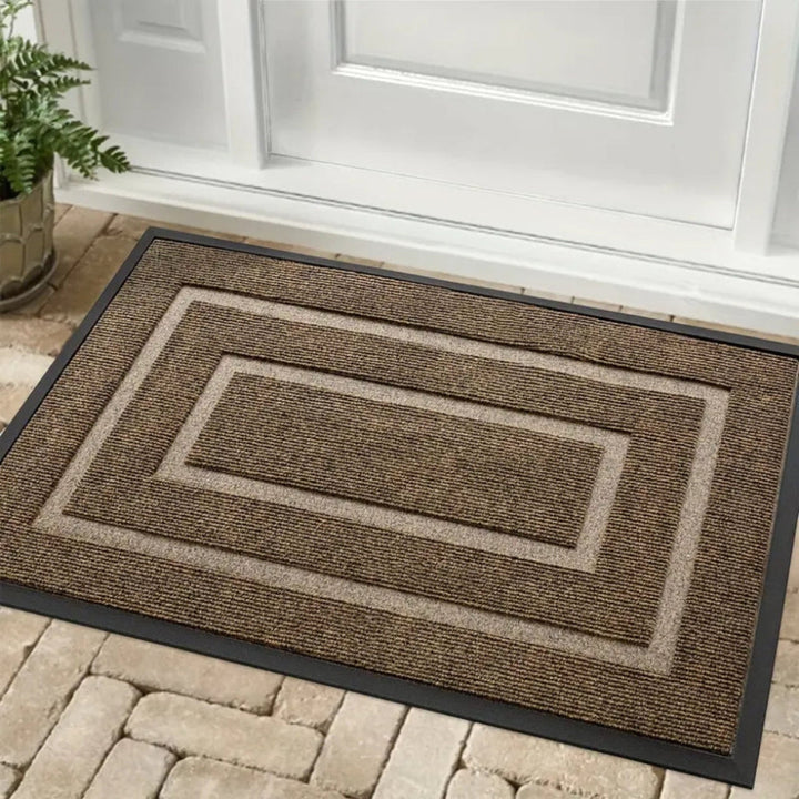 Waterproof and anti-slip rubber doormat, suitable for all seasons, perfect for any entryway, durable and stylish.