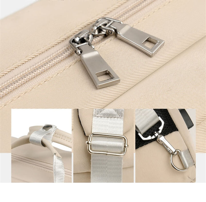 Secure anti-theft travel backpack featuring hidden zippers and slash-resistant design, perfect for daily commute.