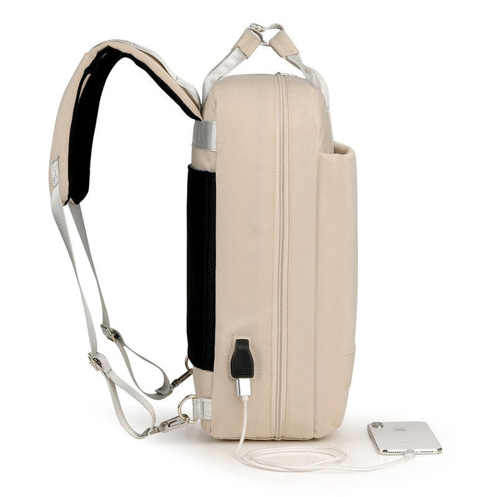 Durable oxford fabric anti-theft backpack, unisex design with secure hidden zippers for peace of mind while traveling.