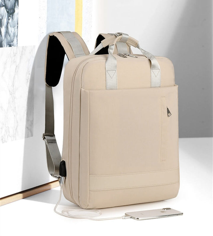 Commute-friendly unisex anti-theft backpack with hidden pockets and external USB charging for on-the-go power.