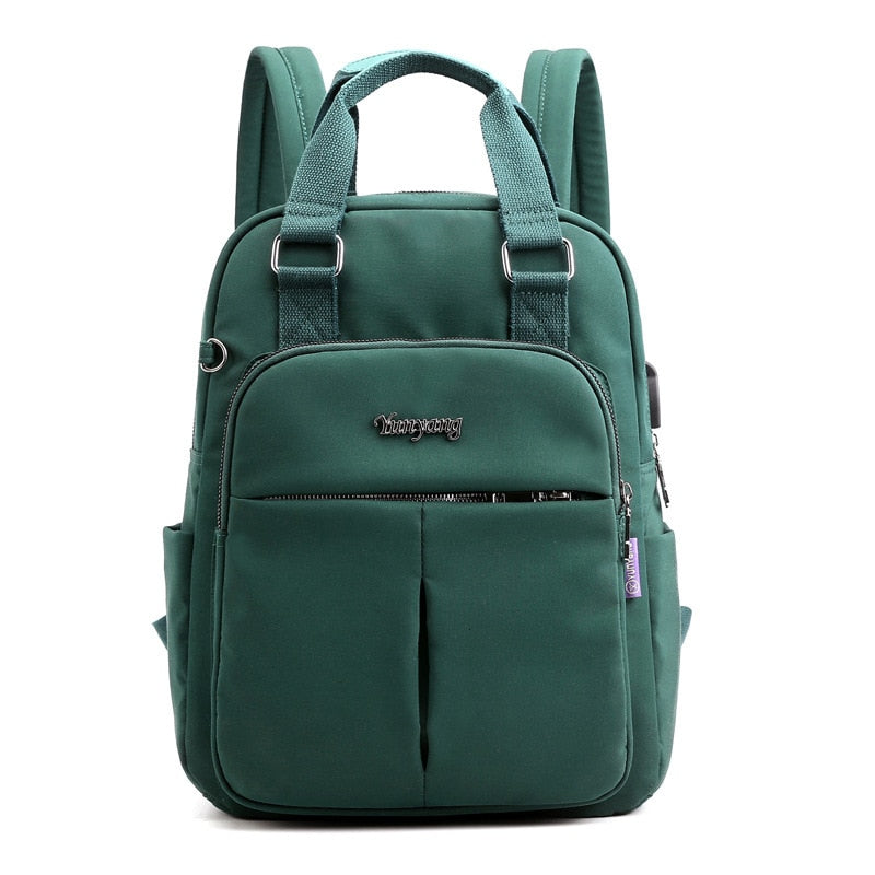 Durable water-resistant backpack. Anti-theft features, USB charging port. Ideal for all weather travel & commute.