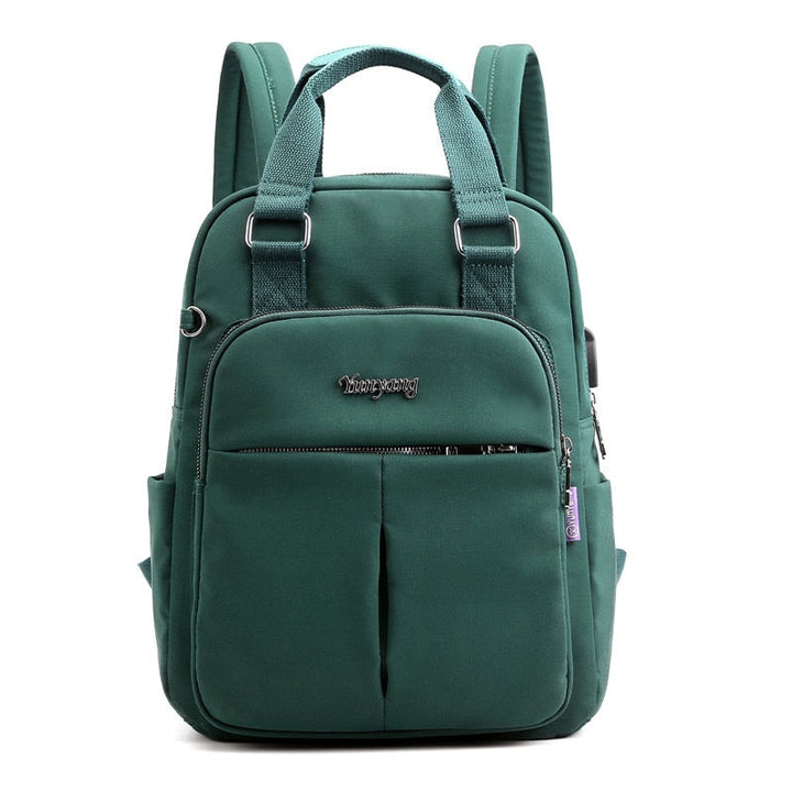 Durable water-resistant backpack. Anti-theft features, USB charging port. Ideal for all weather travel & commute.