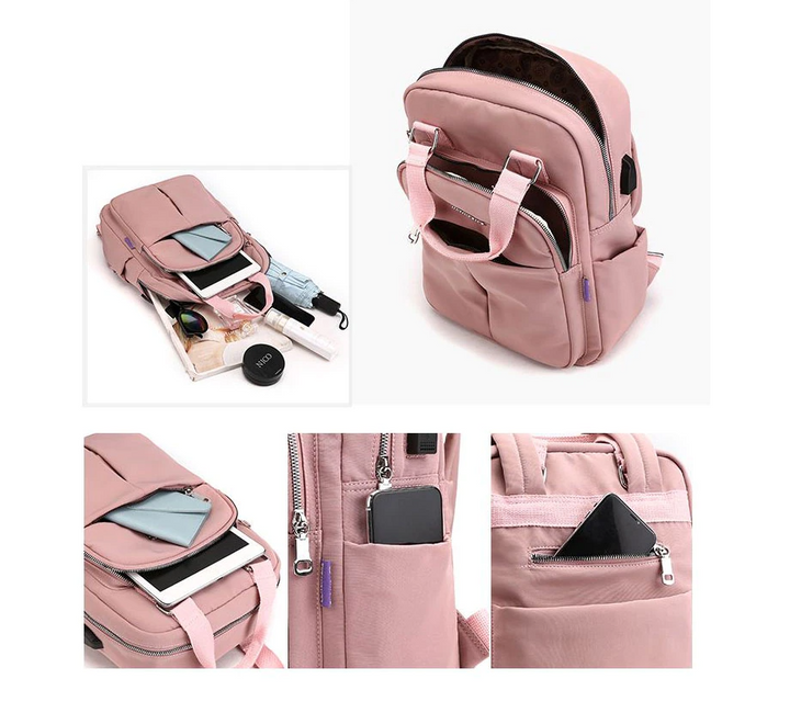 Modern unisex anti-theft backpack. Water-resistant, USB charging. Versatile for daily use, travel, or school.
