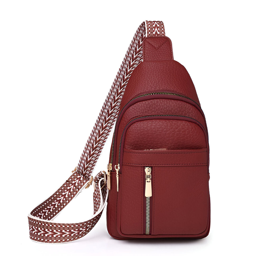 Close-up of the anti-theft crossbody sling bag showcasing durable material and hidden zippers for security