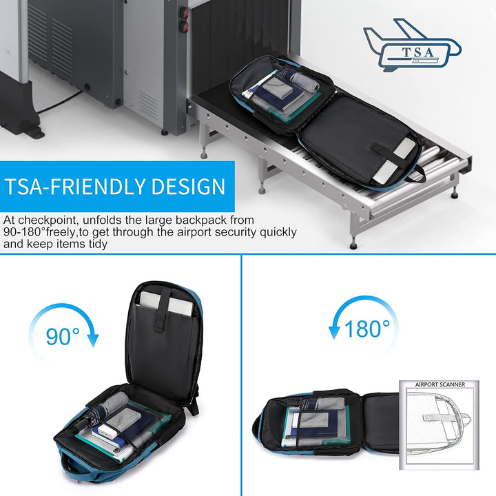 Professional anti-theft work backpack, water-resistant, featuring a dedicated external USB port.