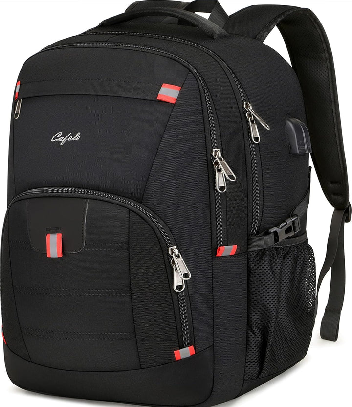Streamlined anti-theft design laptop backpack, water-resistant, with USB charging for tech gear.