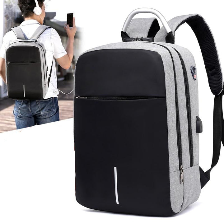 Unisex anti-theft travel backpack with hidden zippers, USB charging port, and water-resistant material.