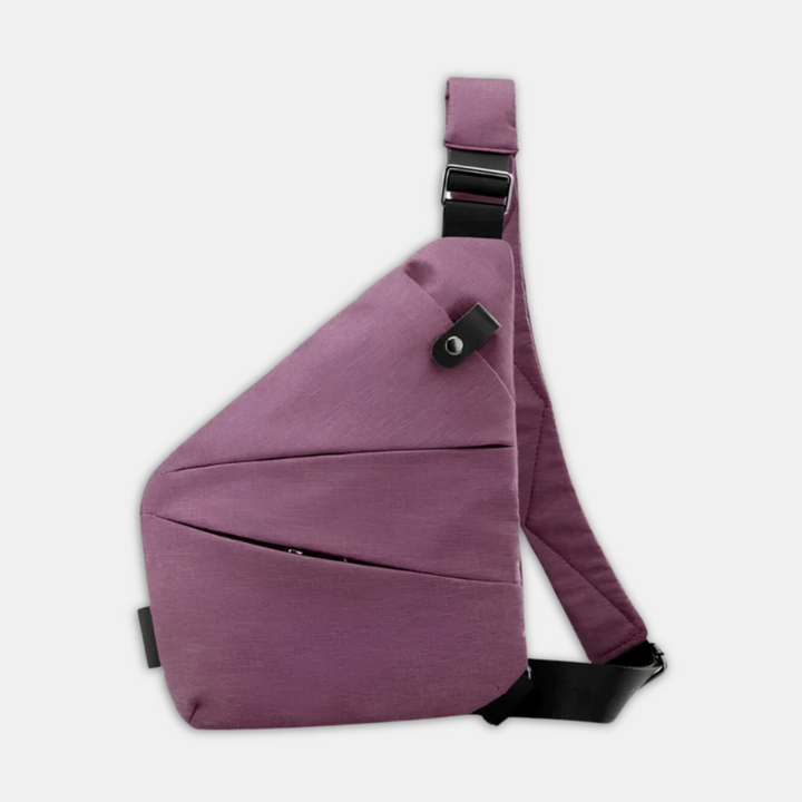 Close-up of the anti-theft zipper on the Unisex Urban Crossbody Bag for secure travel