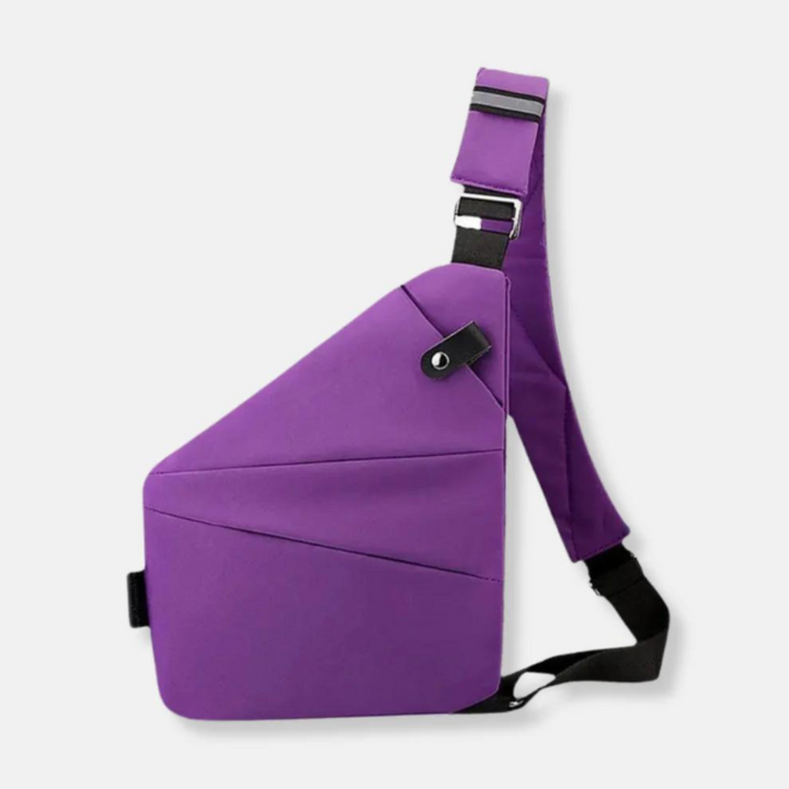 Interior view of the Unisex Anti-Theft Crossbody Bag with RFID protected pockets