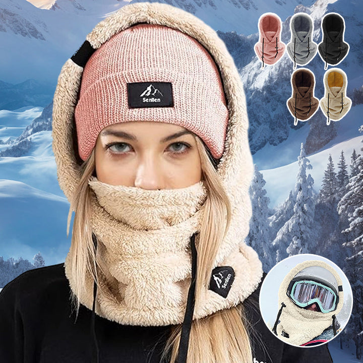 Multifunctional fleece balaclava winter hat, perfect for skiing & hiking in cold wind. Unisex, warm.