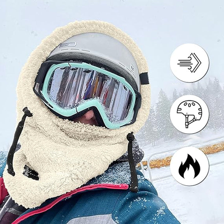 Versatile 3-in-1 winter hat: balaclava, neck warmer, & beanie. Warm fleece, windproof design. Unisex.