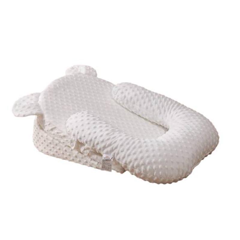 Soft baby feeding support pillow, designed for comfortable, safe, and secure anti-reflux feeding for newborns.
