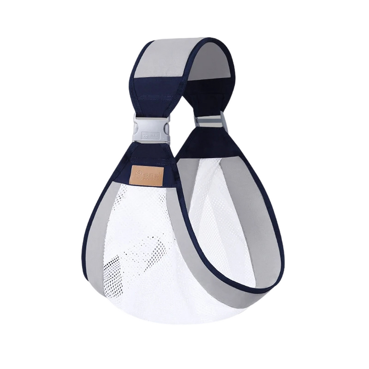 Soft, ergonomic newborn wrap carrier sling, ideal for hands-free parenting & infant comfort.